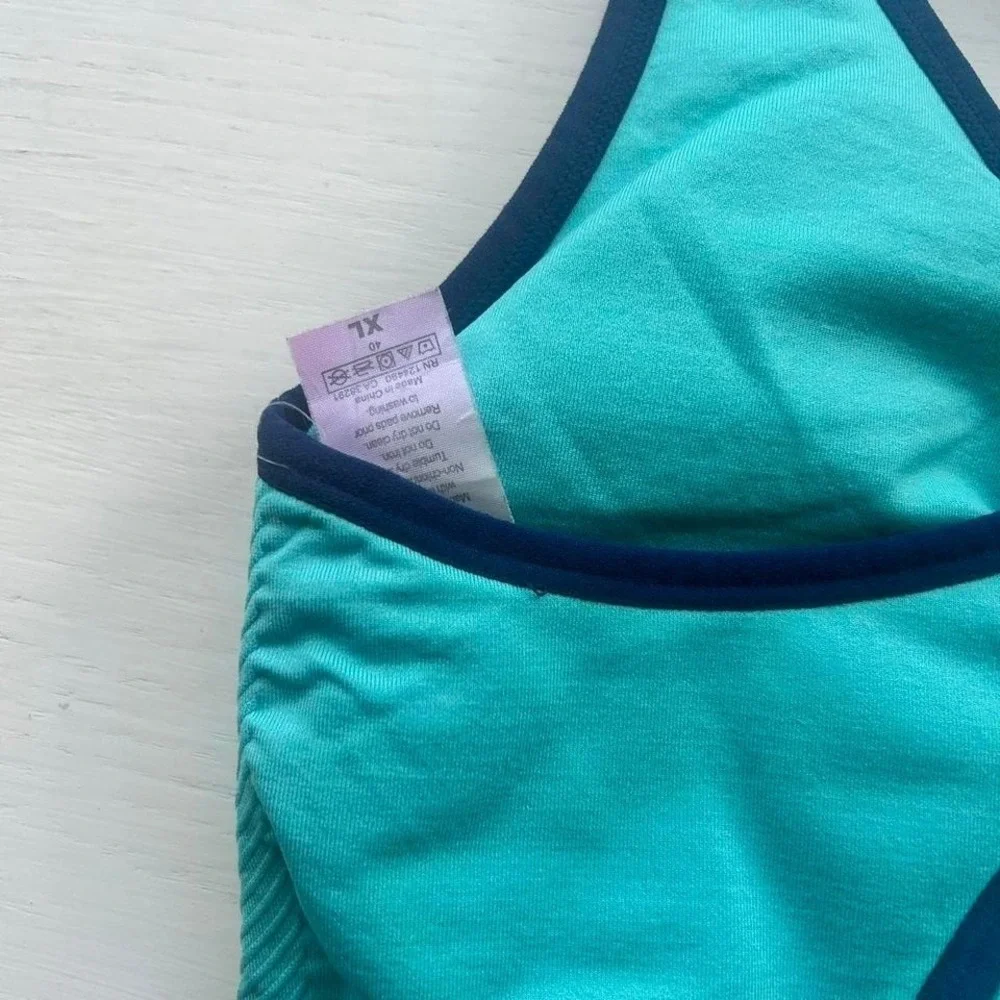 New Balance XL‎ teal/blue sports bra EUC